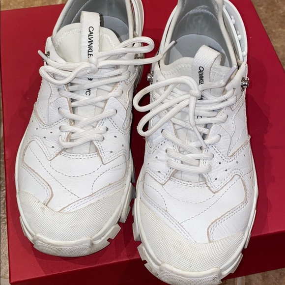 Calvin Klein 205W39nyc Leather Carla Sneakers - Picture 6 of 7